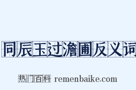 同辰玉过澹圃反义词是什么意思的图片